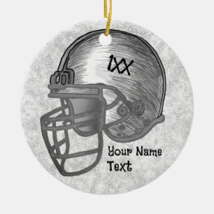 Football sports ceramic ornament