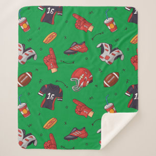 Football Sports Equipment, Food and Drink Sherpa Blanket
