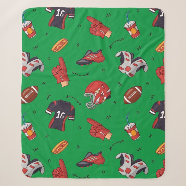 Football Sports Equipment, Food and Drink Sherpa Blanket (Front)