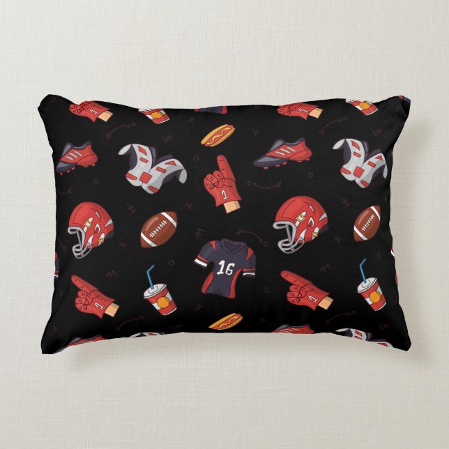 Football Sports Equipment with Food Pattern Accent Pillow (Front)