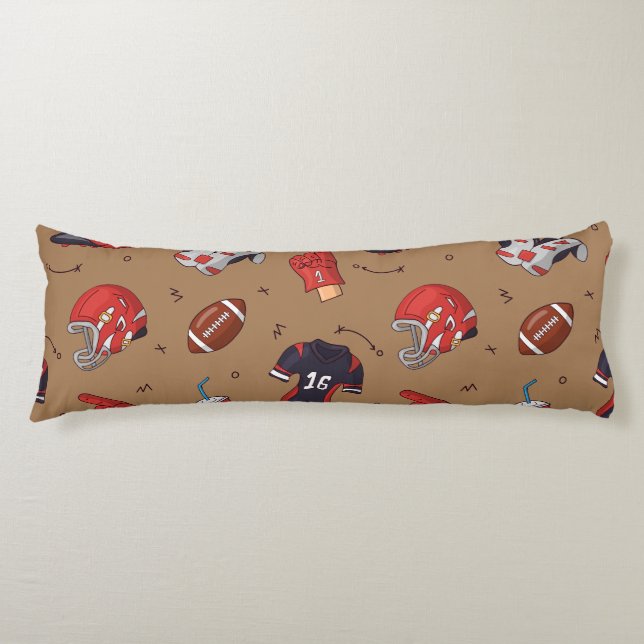 Football Sports Equipment with Food Pattern Body Pillow (Front)