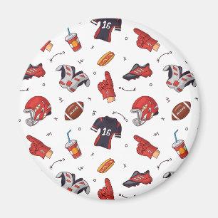 Football Sports Equipment with Food Pattern Magnet