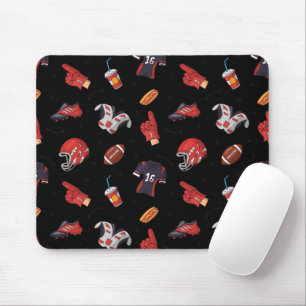 Football Sports Equipment with Food Pattern Mouse Pad