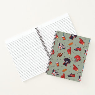 Football Sports Equipment with Food Pattern Notebook
