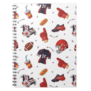 Football Sports Equipment with Food Pattern Notebook