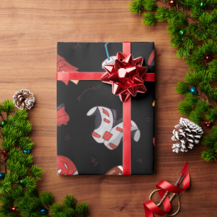 Football Sports Equipment with Food Pattern Wrapping Paper