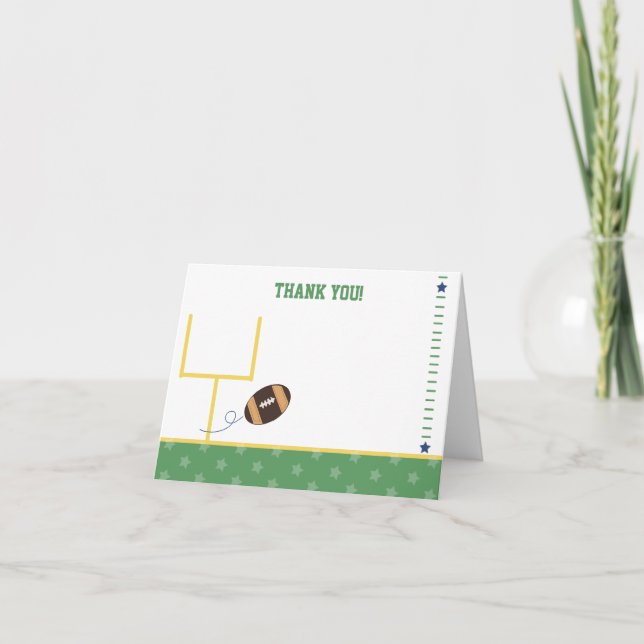 Football Sports Folded Thank you note card (Front)