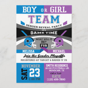 Football Sports Gender Reveal Invitations