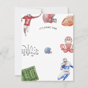 Football Sports Modern Colourful Baby Shower or Ki Holiday Card