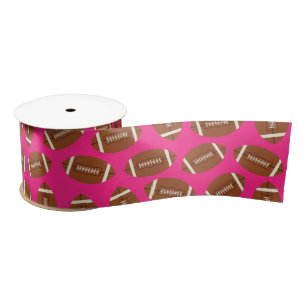 Football Sports Pink Satin Ribbon