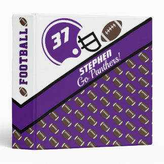 Football Sports Purple Pattern Name | Team| Number Binder