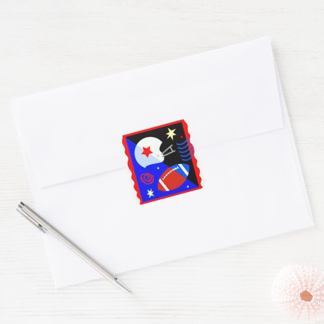 "Football" Square Sticker (Envelope)