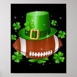 Football St Patricks Day Leprechaun Shamrock Boys  Poster