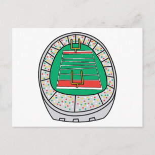 football stadium graphic postcard