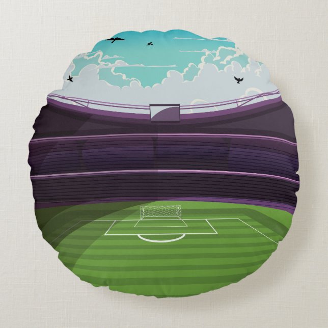 Football Stadium Round Pillow (Front)