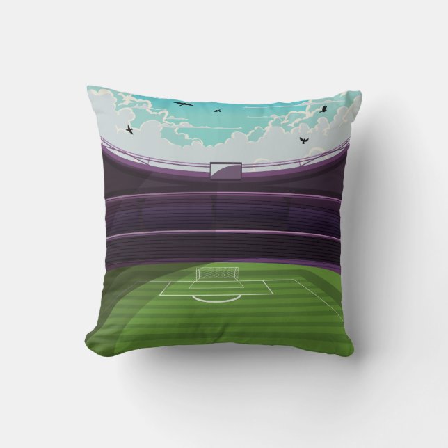 Football Stadium Throw Pillow (Front)