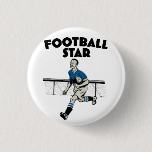 Football Star 1 Inch Round Button