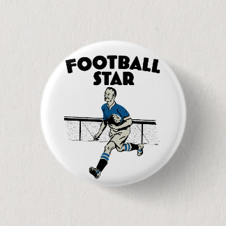 Football Star 1 Inch Round Button