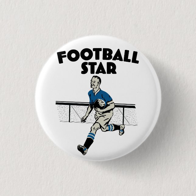 Football Star 1 Inch Round Button (Front)