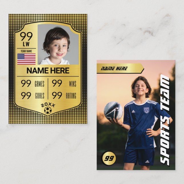 Football Stats Shield Card Soccer Trading Card (Front/Back)