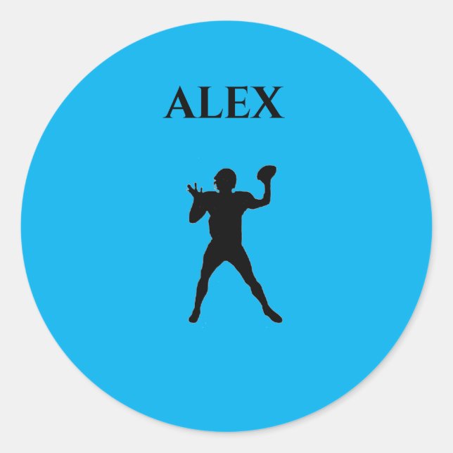 Football stickers with personalized name. (Front)