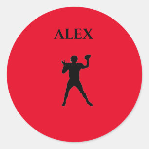 Football stickers with personalized name.