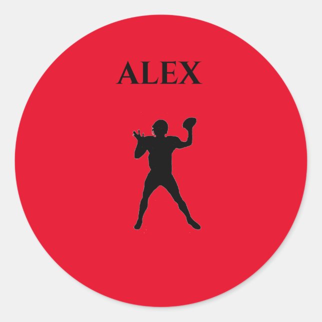 Football stickers with personalized name. (Front)