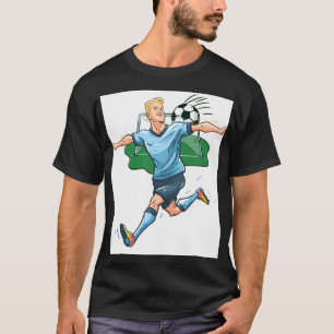 Football Striker Action Illustration for T-Shirt