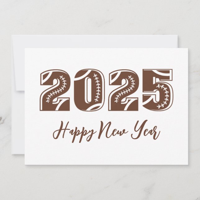 Football style simple happy new years cards 2025 (Front)
