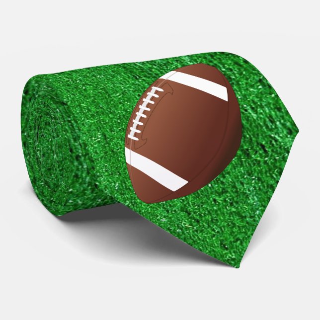 Football sur cravate d'impression d'herbe (Roulé)