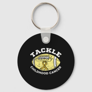 Football Tackle Childhood Cancer Awareness Wear Go Keychain