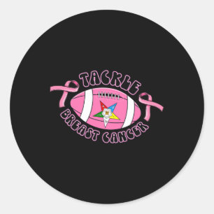 Football Tackle Of Eastern Star Breast Cancer Awar Classic Round Sticker
