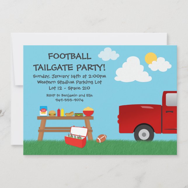 Football Tailgate Party Invitation (Front)