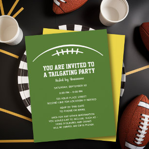 Football Tailgating Party - green yellow Invitation