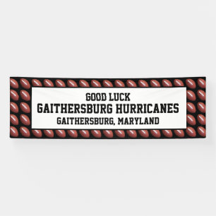 Football Team Banner, Personalized 3 Lines of Text Banner