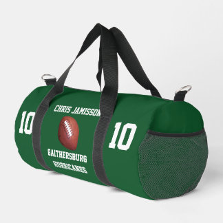 Football Team, Coach or Player Green Personalized Duffle Bag