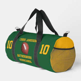 Football Team, Coach or Player Green Personalized Duffle Bag