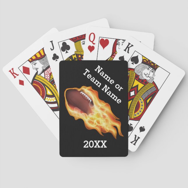 Football Team Gift Ideas with TEAM NAME and YEAR Playing Cards (Back)