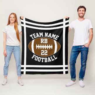 Football Team Name, Player Position and Number Fleece Blanket