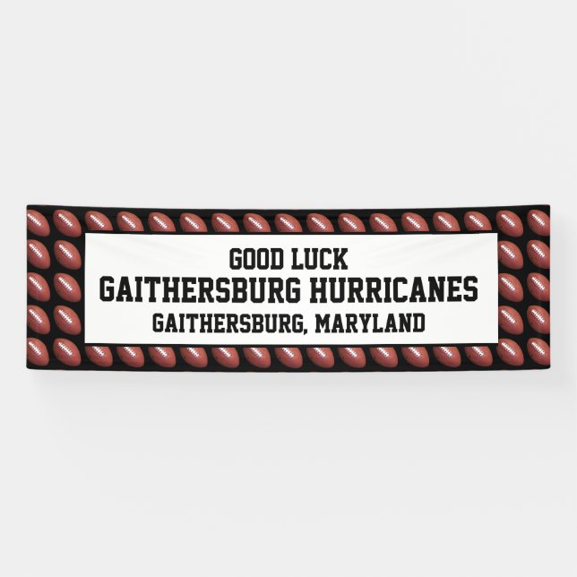 Football Team, Personalized Text Good Luck Banner (Horizontal)