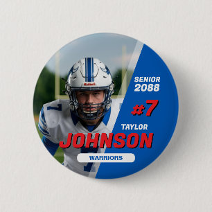 Football Team Senior Night Custom Color Sports 2 Inch Round Button