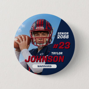Football Team Senior Night Custom Colour Sports 2 Inch Round Button