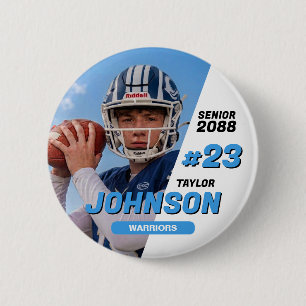 Football Team Senior Night Custom Colour Sports 2 Inch Round Button