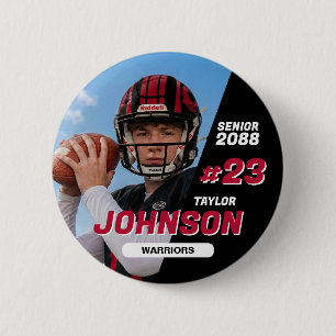 Football Team Senior Night Custom Colour Sports 2 Inch Round Button