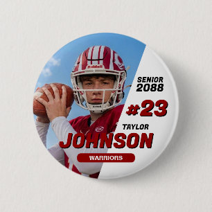 Football Team Senior Night Custom Colour Sports 2 Inch Round Button