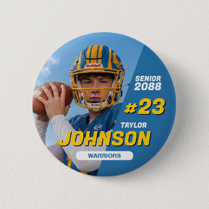 Football Team Senior Night Custom Colour Sports 2 Inch Round Button