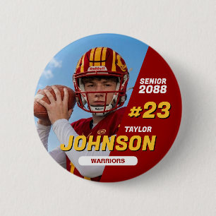 Football Team Senior Night Custom Colour Sports 2 Inch Round Button