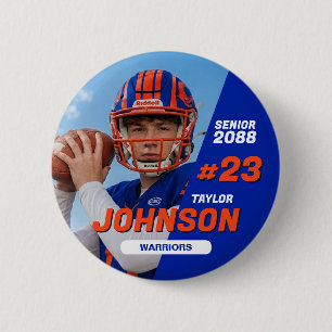 Football Team Senior Night Custom Colour Sports 2 Inch Round Button