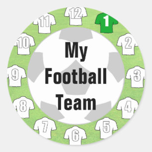 Football Team Stickers with White Shirts
