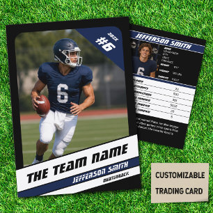 Football Team Trading Card Sport Gift Idea Blue